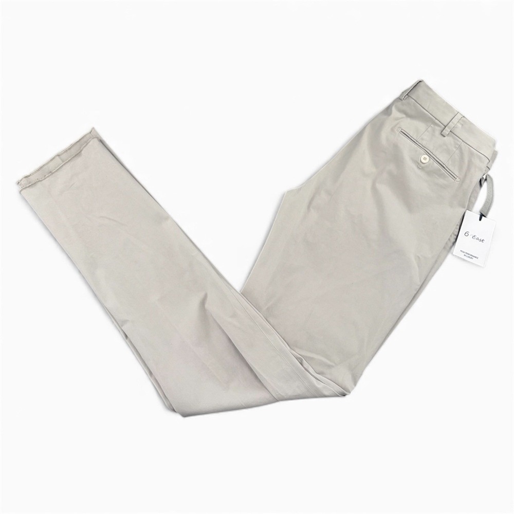 6 East Unhemmed Dress Pants Men Sz 36 Slim Fit Supima Sateen Performance Trouser